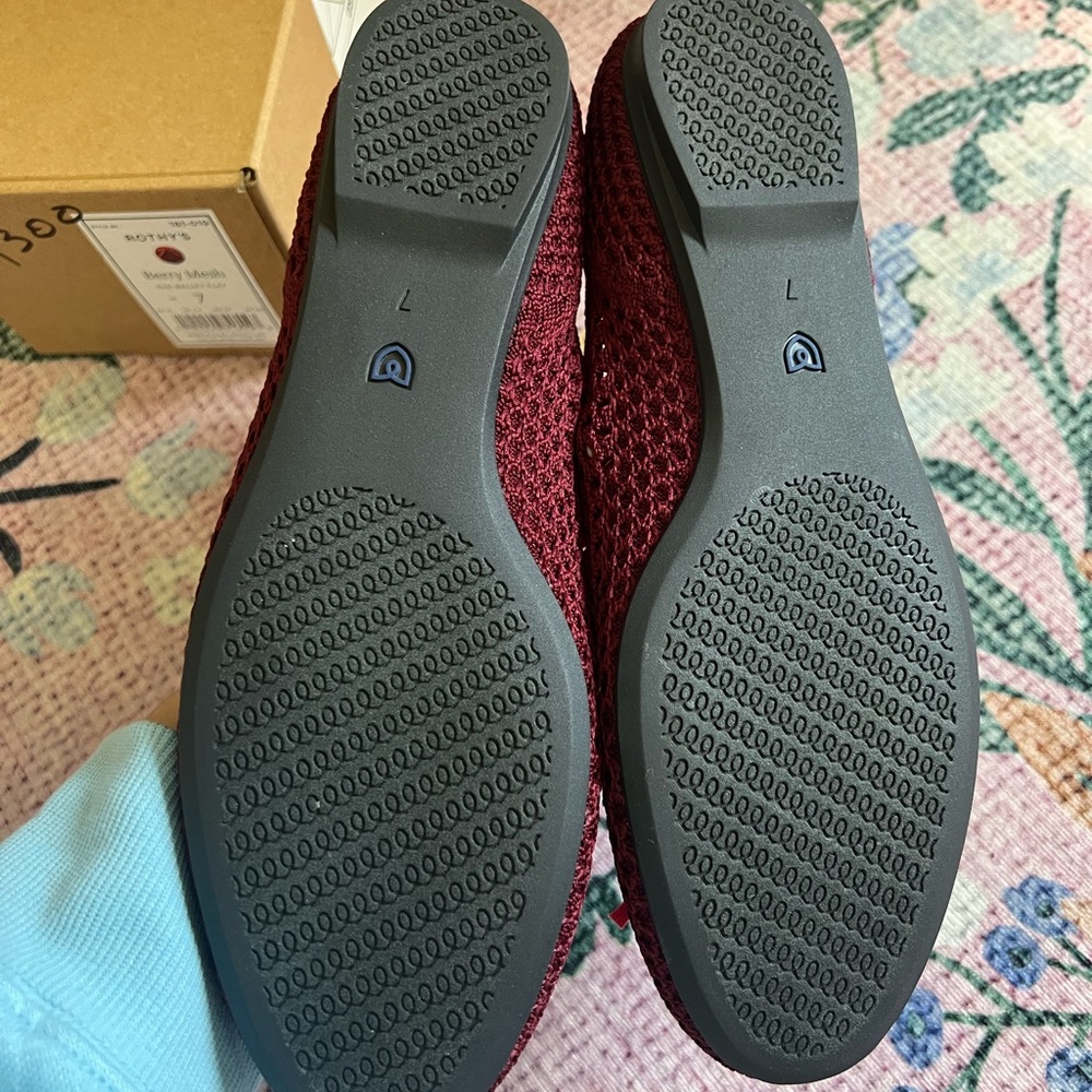 Rothy's Berry Mesh Flats with Red Accents - Picture 3 of 5